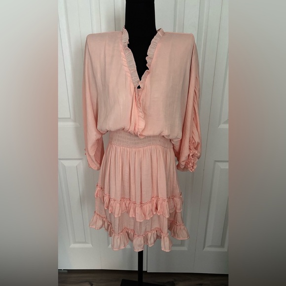 Vestique Peach Ruffles Mini Dress - Size Medium - Picture 1 of 5